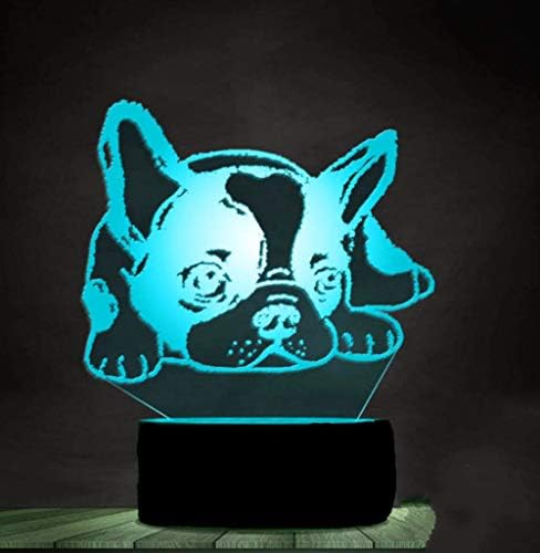 3D francuski buldog noćno svjetlo štene životinjske stolne svjetiljke Dekor stolni stol optički iluzijski