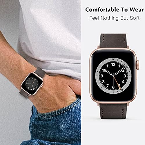 Dosabel Kompatibilan sa Apple Watch Bands 44mm 42mm 40mm 38mm, Vintage originalne zamene kože Loop Muškarci