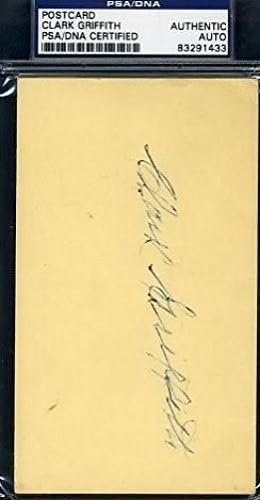 Clark Griffith PSA / DNK 1949 potpisao je GPC Gov`t razglednica Autograph autentična
