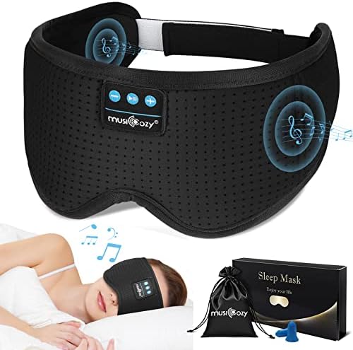 Musicozy bijeli zvuk slušalice za spavanje Bluetooth trake za glavu, maska ​​za spavanje, 3D bežični glazbeni