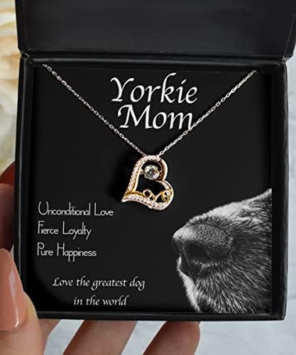Budite divlji i slobodno tržište Best Yorkie mama ogrlica od srebrnog srca poklon za srce za yorkie mam