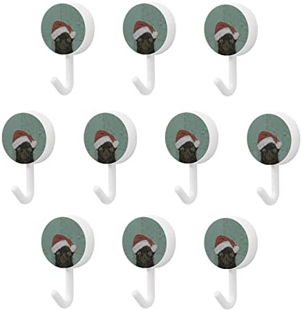 Santa Pug okrugli plastične kuke za višekratnu ljepljivu kuke za viseće zidne kuke za kuhinju Kupatilo 10