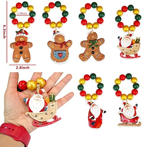 ETIUC 6kom Božićni prstenovi za salvete Santa Claus prstenovi za salvete medenjaci prstenovi za salvete