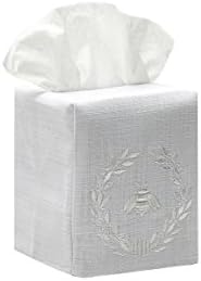 Jacaranda Living posteljina / pamučna kutija za tkivo, Napoleon Bee vijenac, bijeli, 4,5 x 4,5 x 5,25