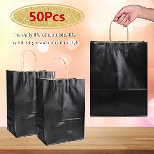 Yun-yns kraft papirne torbe 50pcs inča lager papir poklon torbe s ručkama, shopping poklon zabava vjenčaničke