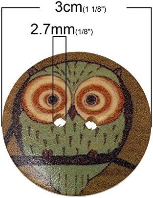 50 kom 2 rupe 1-1 / 8 inčni okrugli drveni gumb OWL - Drvena zaštita okoliša DIY ručka za šivanje Scratling