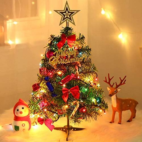 UxZDX 50cm božićno drvce sa laganom srećnom novogodišnjom Desktop mini Xmas Dekoracije stabla Kućni tržni