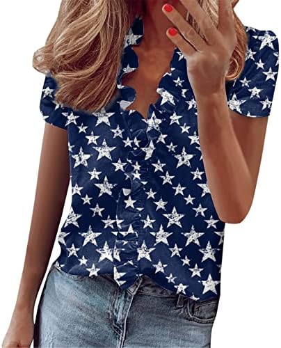 Obične labave majice za žene ženske bluze kratki rukav V izrez ruched vrhovi košulje Tenis ženska majica