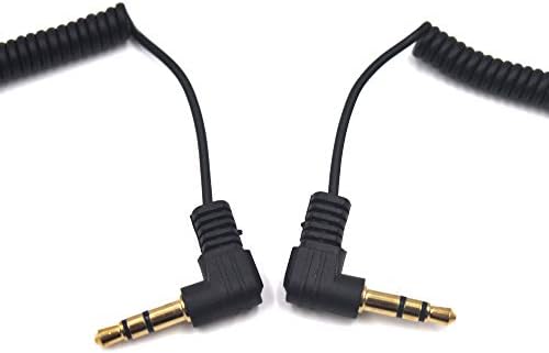 kework 3.5 mm Audio kabl - 2-paket 30cm Mini namotani 3.5 mm kabl za slušalice, 90 stepeni 1/8 3.5 mm TRS
