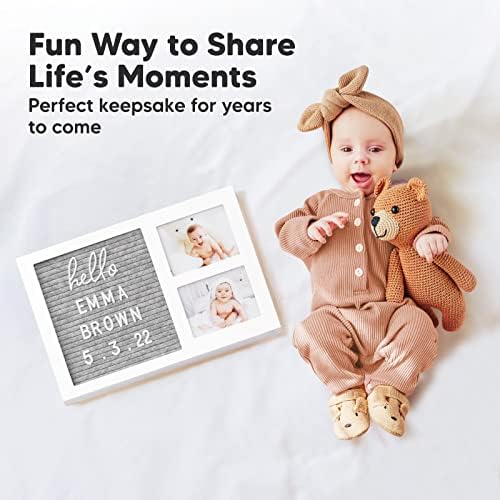 KeaBabies Felt Letter Board Baby Keepsake i Baby hand and Footprint Kit-Baby Picture Frame , oglasna poruka