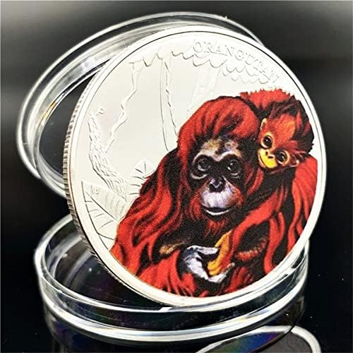 Prednja gorila Mojka Love Komemorativna boja novčića Boja kraljica Engleske Glava portreta Srebrni novčići