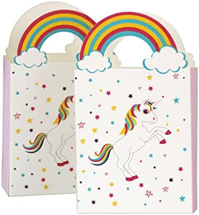 Stobok 10pcs Rainbow jednorog Party Favorit Bagers Unicorn Paper Torba sa ručkama Unicorn Goodie Candy Tretirajte