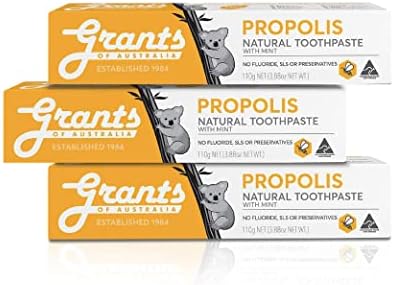 [3 x110g] Grantovi Australia Propolis pasta za zube sa mentom, smanjuje zubnu ploču, tartar i upalu, veganski