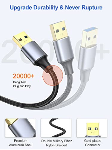 ApoJodly USB to USB Cable 3ft 2-Pack, USB 3.0 kabl USB muški na muški kabl dvostrani USB kabl kompatibilan