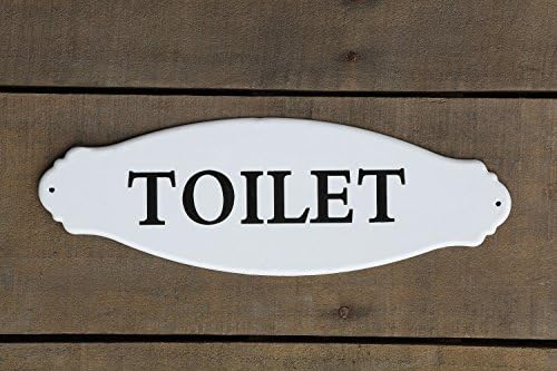 Creative Co-Op metalni toaletni znak za kupatilo, bijeli 12x 4