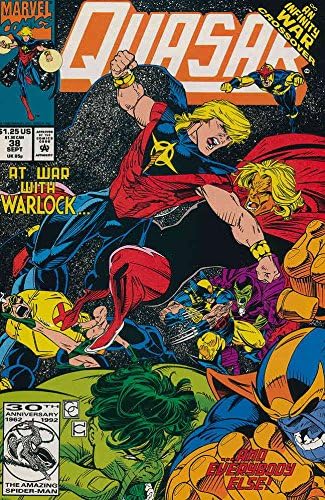 Quasar 38 VF ; Marvel comic book / Infinity War Mark Gruenwald