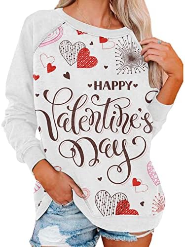 JJHAEVDY žene vole srce Duks Sretan Dan zaljubljenih majice grafički puloveri Casual Tops pulover