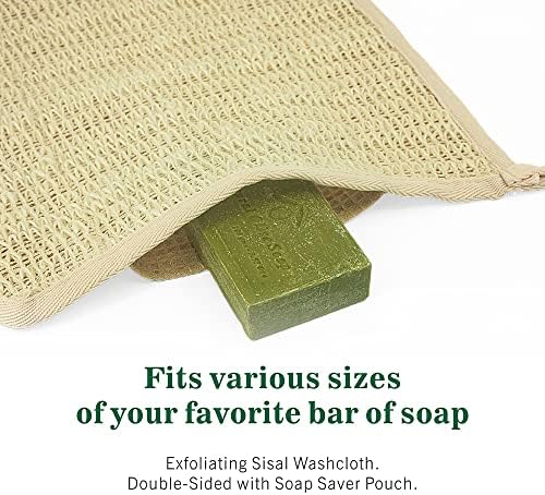 Dvostrani sapun Saver torba piling krpom-Sisal i organski pamuk-lice &Body ručnik za čišćenje. Višekratne