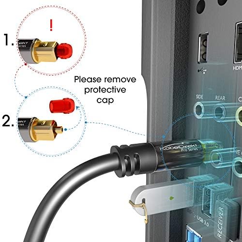 Toslink kabl, optički audio kabl – 3 stope kratki optički kabl za zvučne trake – CableDirect