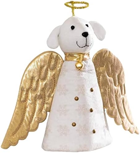 Topper božićnog drvca, 11-inčni zlatni anđeoski gornji svipci, kreativni tkanini krošnji šešir za božićne