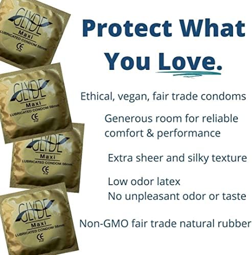 Glyde Maxi - XL Fit Condomi - 100 brojeva rasuti paket - ultra tanka, veganski, netoksični, prirodni gumeni
