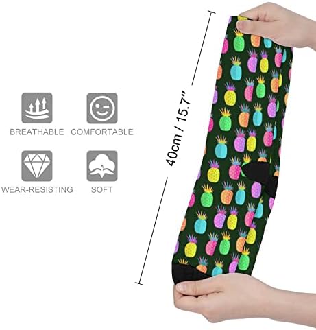 Ludi ananas uzorak ispisane boje podudarajući čarape atletski koljena visoke čarape za žene muškarci