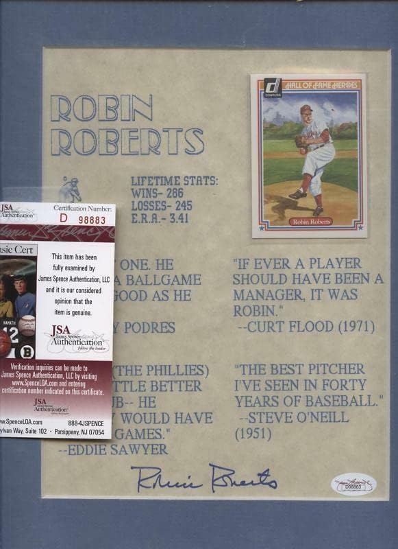 Robin Roberts Autographing Citat Ispiši JSA - autogramirana MLB Art
