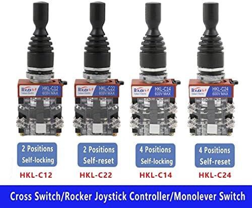 Zaahh 1pcs Joystick Switch Monolever Rocker Cross Master Switch 2-put 4-put 2no 4no veličine rupa 22mm HKL-C12