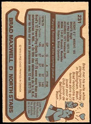 1979 O-pee-chee 231 Brad Maxwell North Stars Ex / MT North Stars