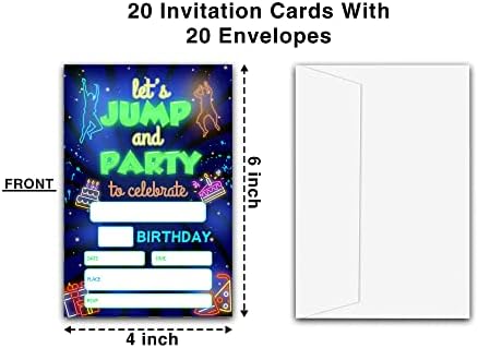 Pozivni pozivnice za rođendan TRAMMOLINE TRAMMOLINE s kovertama - 20 paketa - Bounce House Party Poziv-C06