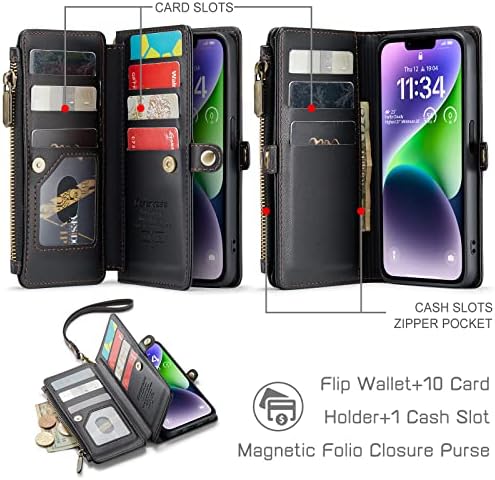 Odbrana za iPhone 14 Plus futrola, RFID Blokiranje iPhone 14 Plus torbica za novčanik za žene i muškarce