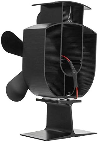 MIFOR YYYSHOPP Crna 5 oštrica na toplotni pogon štednjak ventilator Log drveni gorionik tihi Crni Kućni