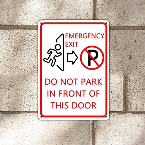 Upozorenje Metalni znak Hitni izlaz Ne parkirajte se ispred ovih vrata vanjski limenki metalni znak Fade