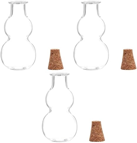 Vikasky malene staklene boce: 3pcs Gourd Hulu oblik želja Boce sa čepom čep Cork poruke Boce Dekoracija