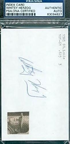 Whitey Herzog Autograph 3x5 indeksna kartica potpisala PSA / DNK autentičnost