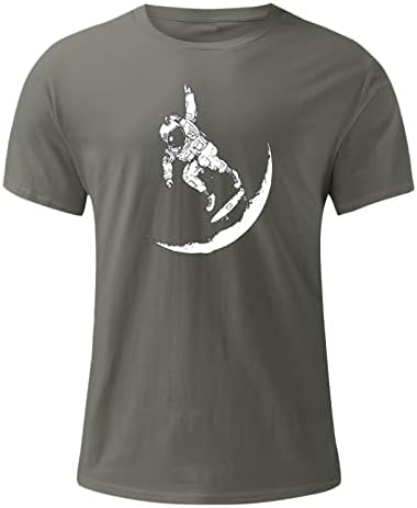 XXBR muški vojnik kratkih rukava za muške, smiješne astronaut tiskane majice Ljetna atletska vježba mišića