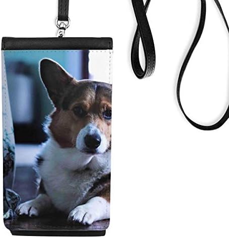 Corgi Dog Pet za životinje Lonely Slika Telefon novčanik torbica Viseća mobilna torbica Crni džep