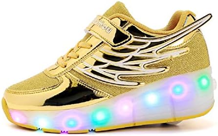 Ehauuo dečije rolere cipele sa svetlima, felne cipele uvlačive rolere cipele LED trepćuće felne patike za