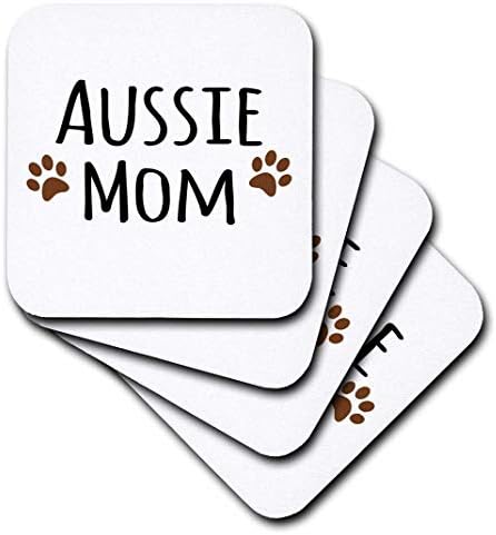 3Droza Aussie Dog mama - Australijski ovčar pas po pasmina Brown Muddy Paw Prints Doggy Lover Mama Love