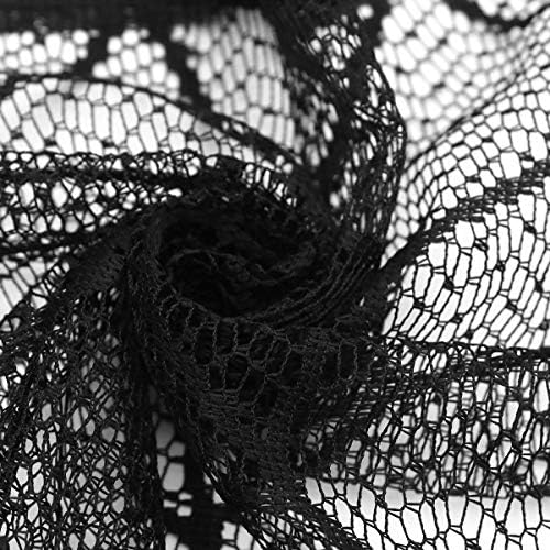 Amosfun Halloween creepy platnena dekoracija Crna šišmiš Lace Spiderweb kamin Mantle šal Cover Spiderweb