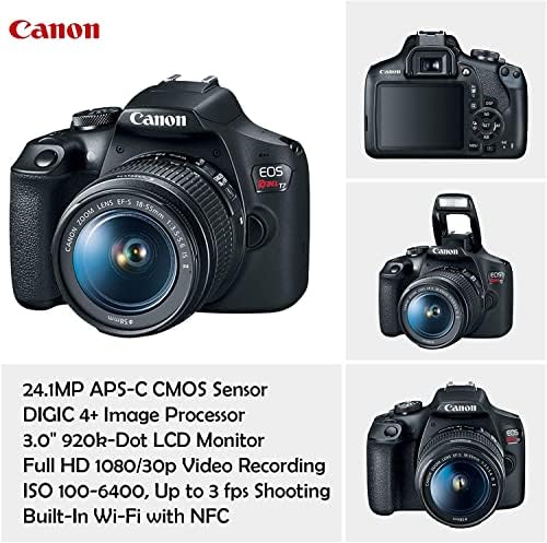 Canon EOS Rebel T7 DSLR kamera sa 18-55mm je II paket sočiva + Canon EF 75-300mm f / 4-5. 6 III objektiv