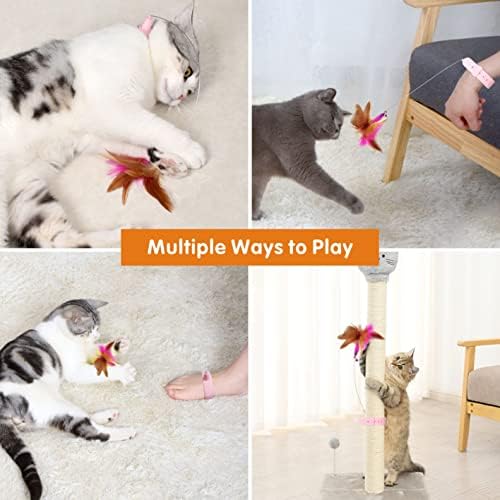 Otunrues igračke za mačje perje, interaktivne igračke za ovratnike za mačke u zatvorenom prostoru zadirkuju