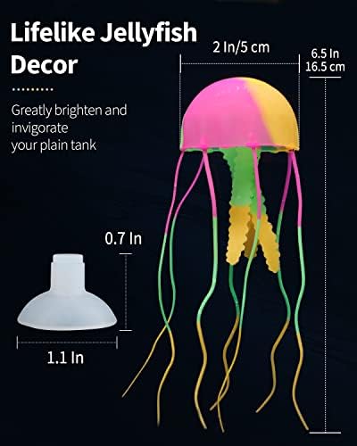 Uniclife 6 kom šareni ornament za meduze sa sjajnim efektom imitativni ukras akvarija dodatak realističan