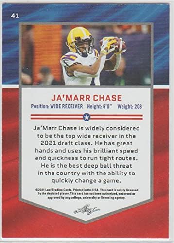 2021 List Nacrt 41 Ja'marr Chase LSU tigrovi All-American NFL fudbalska karta NM-MT