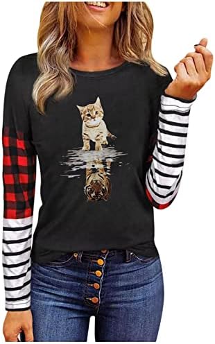 Ženske košulje sa dugim rukavima 2022 o-izrez Lounge duksevi dugi rukavi Leopard Print Tops Raglan relax