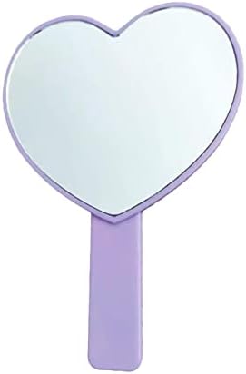AHFAM ogledalo za šminkanje ručno ogledalo malo ogledalo za šminkanje u obliku srca prijenosno plastično