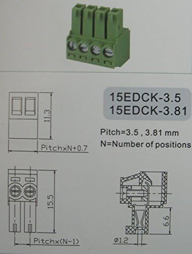 40 kom 9pin/way Pitch 3.5 mm konektor za vijčani terminalni blok zelene boje priključni tip sa ravnim pinom