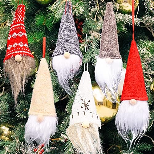 Božićna jelka viseći Patuljci Ornament-6kom švedski ručno rađeni plišani Patuljci Santa Elf za prazničnu
