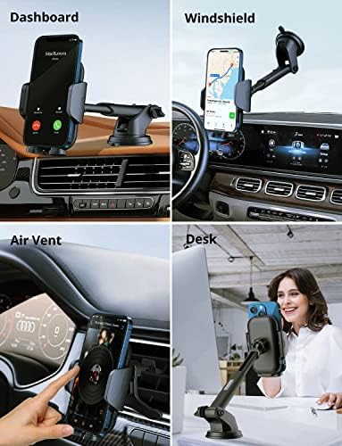 Mount telefona za auto, [3 u 1 nosač automobila bez ruku] Držač telefona za usisavanje za usisavanje za