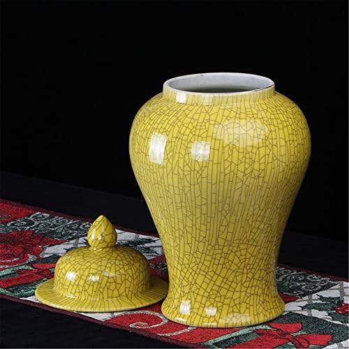 Namazi keramičke staklenke, čaj jar, kineni stil Skladišta, žuti đumbir Jars vaza sa poklopcem keramičkim